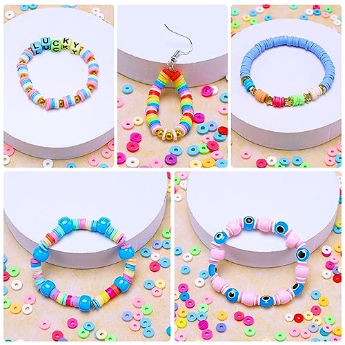 Bundooraking 2000pcs Dark Blue Clay Round Beads (6mm), Clay Beads for Jewelry Making, Bracelets, Necklaces, Small Pack