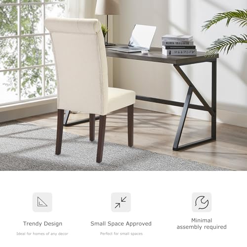 Tufted Dining Chairs Set of 6, Upholstered Parsons Dining Room Chairs, Fabric Kitchen Side Chair with Wood Legs, Floral