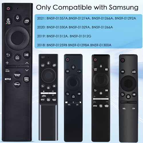 Replacement Voice Remote for Samsung Smart TV: KOOMOER Low Power Tech Control,Compatible with 2022 BN59-01385A(no Solar),for Most 2018 to 2022 Smasung Crystal UHD QLED The Frame QLED 4K 8K Smart TV