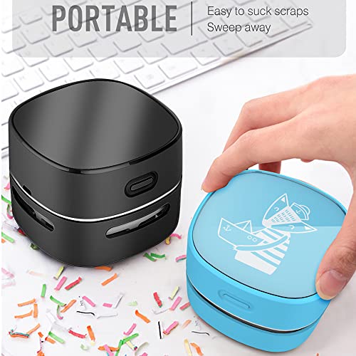 ODISTAR Desktop Vacuum Cleaner, Mini Table dust Sweeper Energy Saving,High Endurance up to 400 mins,360º Rotatable Design for Keyboard/Home/School/Office (Black)