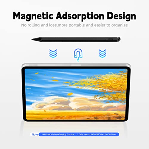 Stylus Pen for iPad with Palm Rejection, Blooding Active Pencil 2nd Generation Compatible with Apple iPad Pro 11/12.9", iPad 10/9/8/7/6th Gen, iPad Mini 5th/6th Gen,iPad Air 3rd/4th/5th Gen-Black