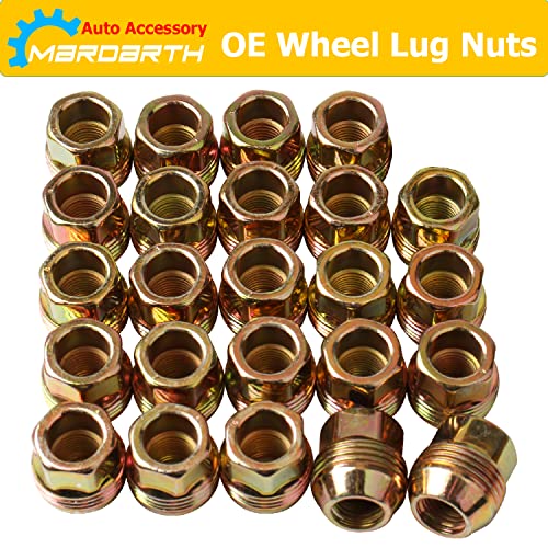 Set of 24, 14mmx1.5 OEM Factory Wheel Lug Nuts Replacement for Sliverado Sierra 1500 Yukon Avalanche Suburban Express 1500 C1500 K1500 Escalade Traverse Yukon M14x1.5 Studs 6 Lug Wheel