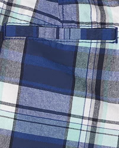 The Children's Place Baby and Toddler Boys Printed Chino Shorts, Blue Plaid, 9-12 Months