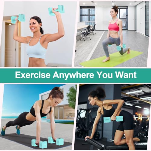 Hezeyferg Adjustable Dumbbells Set of 2, Hand Weights Sets with 5 Levels 3lb, 5lb, 7lb, 9lb, 11lb, Adjustable Weight Dumbbells for Women/Men Home Gym Full Body Workout (Blue)