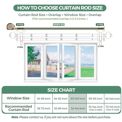 KAMANINA 1 Inch Double Curtain Rod 36 to 72 Inches (3-6ft) Bronze Telescoping Curtain Rods for Windows, Heavy Duty Dual Drapery Rods with Marbled Finials