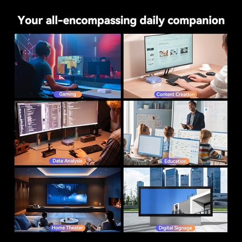 GEEKOM AX8 Pro Ai Mini PC,AMD Ryzen R7-8845HS (8C/16T,up to 5.1GHz) Mini Computers, 32GB DDR5 5600Mhz RAM&1TB PCIe Gen 4 SSD, Mini Desktop Windows 11 Pro, AMD Radeon 780M /WiFi 6E/BT5.2/2.5G LAN