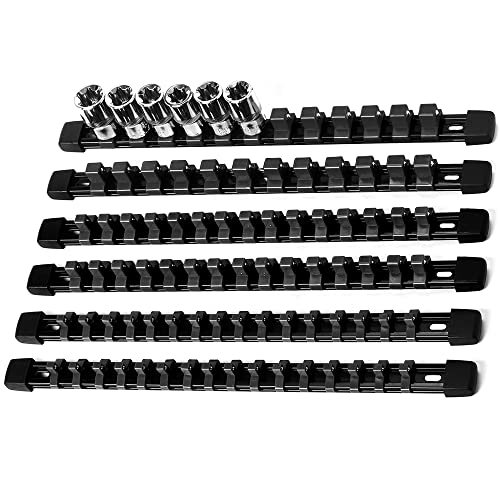 Reniteco Socket Organizer Drive ABS Tools - Yellow Socket Holder, Premium Quality 9 Pieces Socket Holders Kit 1/4-Inch x 48 Clips, 3/8-Inch x 45 Clips, 1/2-Inch x 36 Clips(9PC,Yellow)
