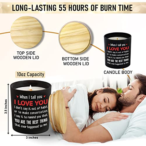 TEEZWONDER Anniversary Wedding Gifts for Men, Women, Couple, Christmas, Valentines Day, Birthday Gifts for Her, Him, Boyfriend, Girlfriend, Husband, Wife, Vanilla Lavender Scented Candle 10oz
