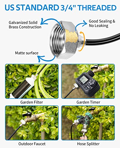 HOMENOTE Misting Cooling System, 26FT (8M) Misting Line + 7 Brass Mist Nozzles + Brass Adapter(3/4") Outdoor Mister for Patio Garden Greenhouse Trampoline for Waterpark