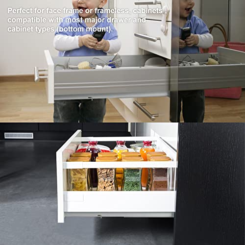 LONTAN 6 Pair UnderMount Drawer Slides 18 inch, Full Extension Soft Close Concealed Drawer Runners,Bottom Mount Heavy Duty Drawer slides-100lb Capacity Rails