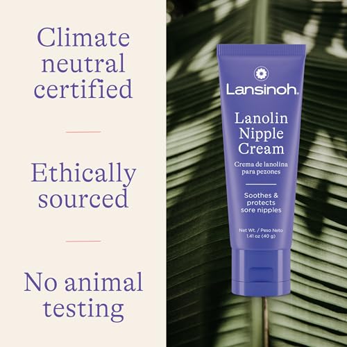 Lansinoh Lanolin Nipple Cream, Safe for Baby and Mom, Breastfeeding Essentials, 1.41 Ounces