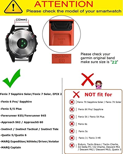 Olytop Fenix 7/Fenix 6 Pro/Fenix 5/EPIX Gen 2 Watch Bands, 22mm Hook & Loop Quick Dry Nylon Sport Wristband Replacement Strap for Garmin Fenix 6/Sapphire Solar/5 Plus/Instinct, Black