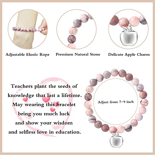 U-Zomir Teacher Appreciation Gifts for Women, Teacher Gifts Natural Stone Bracelet with Message Card for Appreciation Week Christmas Valentines from Student