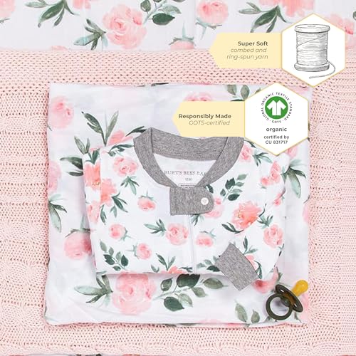 Burt's Bees Baby Print Fitted Crib Sheet Organic Cotton BEESNUG - Hello Moon! Prints, Fits Unisex Standard Bed and Toddler Mattress, Infant Essentials, 52 x 28 Inch 1-Pack