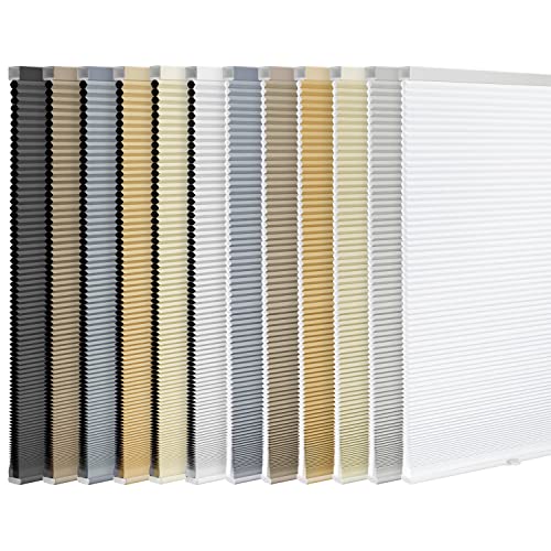 LazBlinds Cordless Cellular Shades, Light Filtering Honeycomb Shade Pleated Blinds for Windows Size 27'' W x 64'' H, Cream