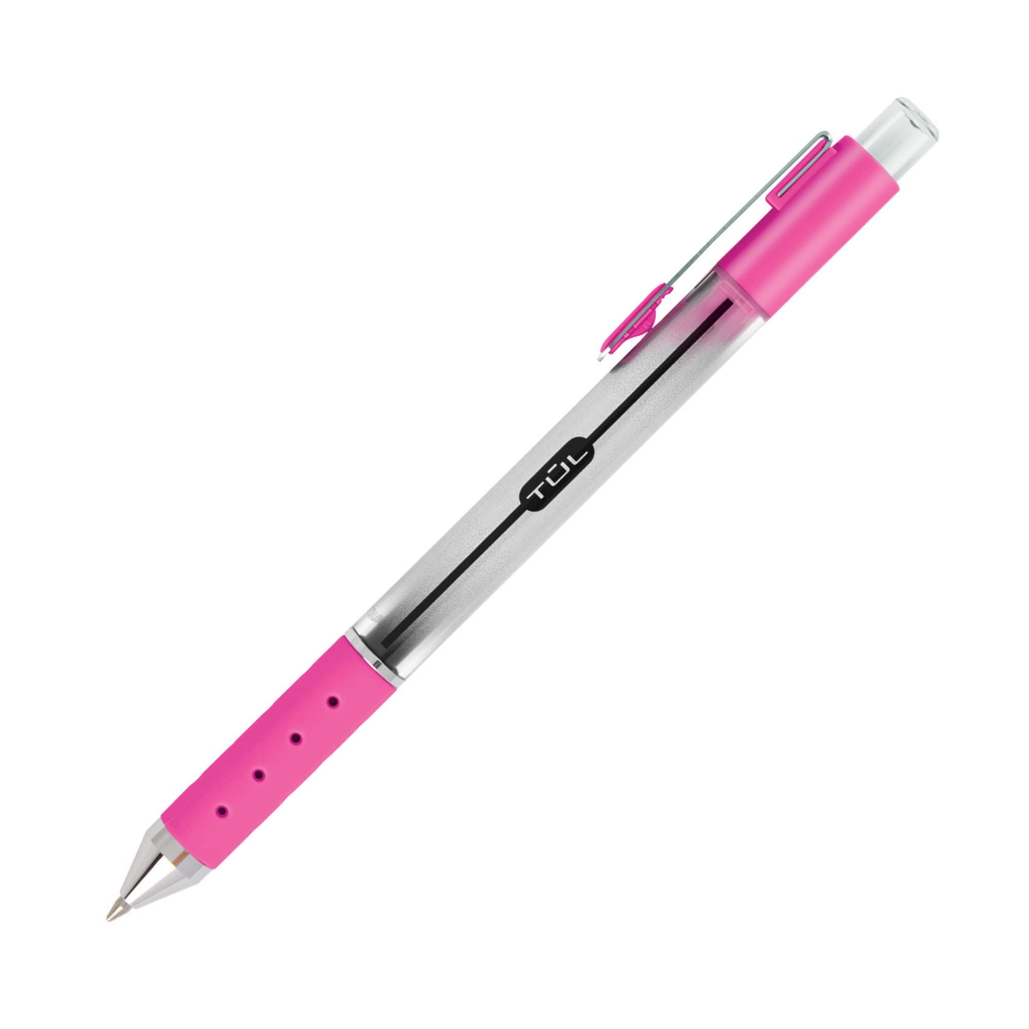 TUL Retractable Gel Pens, Needle Point, 0.5 mm, Gray Barrel, Assorted Bright Ink Colors, Pack Of 8