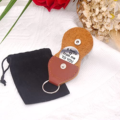Inspirational Pocket Hug Token Gift, Long Distance Relationship Keepsake Stainless Steel Double Sided,Pocket Hug Token Gift for Family Friends Daughter Son Boys Girl-A Hug From Me To You