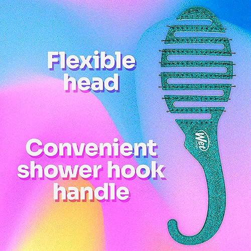 Wet Brush Shower Hair Brush Detangler - Exclusive Ultra-soft IntelliFlex Bristles - Minimizes Pain And Protects Against Split Ends & Breakage - Comb For Women, Men, Wet & Dry Hair - Green Glitter