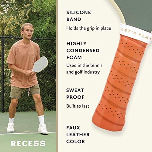 Recess Pickleball Single Paddles - Fiberglass Surface, Honeycomb Core - Sweatproof Foam Comfort Grip - Canvas Cover & Silicone Grip Ring - Tournament or Casual Play - Modern Designs - USAPA Approved
