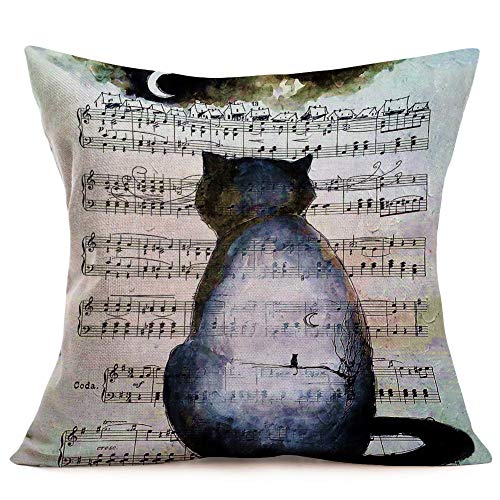 Smilyard Throw Pillow Covers Animal Peacock Feathers Decorative Pillow Cover Cotton Linen Green Feather Pillow Case Home Decor for Sofa Bed 18x18 Inch Set of 4
