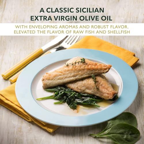 Frantoia Extra Virgin Olive Oil from Italy - Fruity, Unfiltered, Cold Extracted Authentic Sicilian Olive Oil - Fresh Harvest, Imported From Italy - 33.8 fl oz - Pack of 1