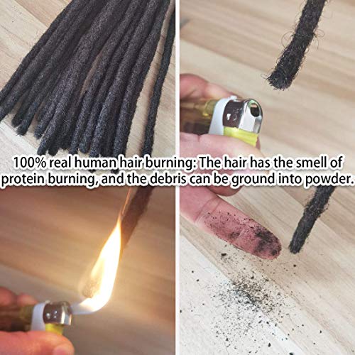 DAIXI 0.2cm & 0.4cm & 0.6cm & 0.8cm Thickness 12 Inch 20 Strands 100% Real Human Hair Dreadlock Extensions for Man/Women Permanent Loc Extensions Bundles Can Be Dyed Bleached Curled and Twisted