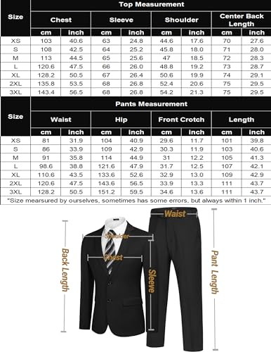 COOFANDY Men's 2 Piece Suits Slim Fit 2 Button Dress Suits Tuxedo Jacket Blazer Suit for Wedding Dinner Prom Red