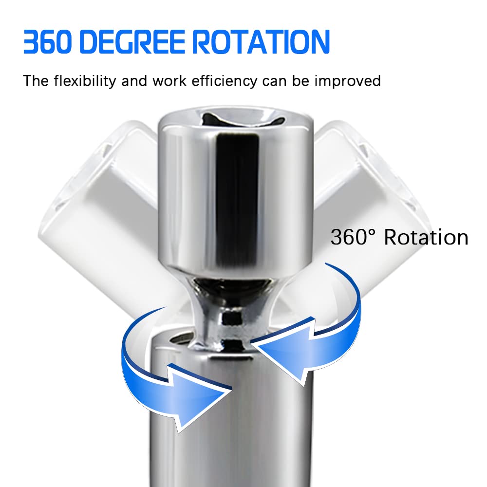A ABIGAIL 14mm and 16mm Thin Wall Swivel Magnetic Spark Plug Socket 3/8 Inch Drive 12-Point Spark Plug Socket Removal Tool Compatible with Motorcycle, Car, SUV, BMW,Nissan, Mini, Mercedes
