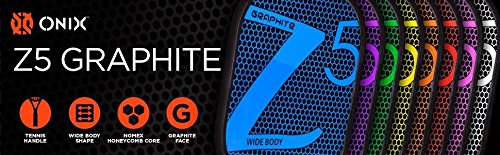 Onix Z5 Graphite Pickleball Paddle (Blue) with Cushion Grip and Blue Paddle Cover