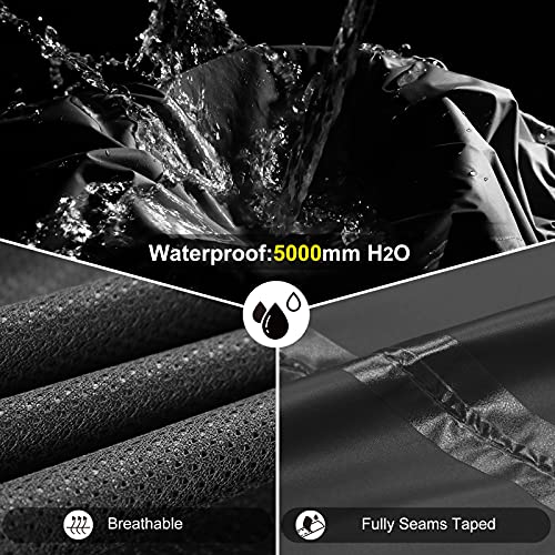 Outdoor Ventures Women's Rain Pants Packable Waterproof Hiking Pants Windproof Breathable Outdoor Rain Over Pants Grey