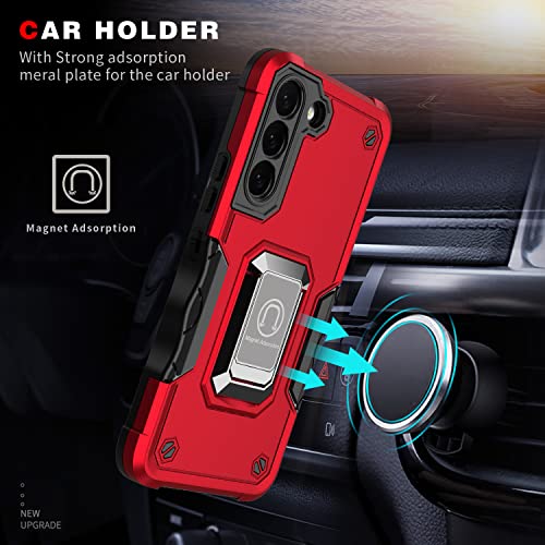 TORRTOWAY Case for Samsung Galaxy S23 Plus Case Galaxy S23+ Case Kickstand Holder Built-in Magnetic Car Mount Shockproof Camera Protective Case for Samsung Galaxy S23 Plus 5G Phone Case (Black)