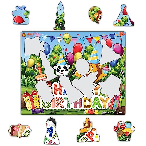 Just Smarty Happy Birthday Puzzles for Toddlers 1-3 | 19 Pieces Mini Puzzles | Birthday Puzzle for Boys and Girls | Preschool Puzzles | Kids Puzzles | 3-5 Years Toddler Birthday Gift | Shaped Puzzles