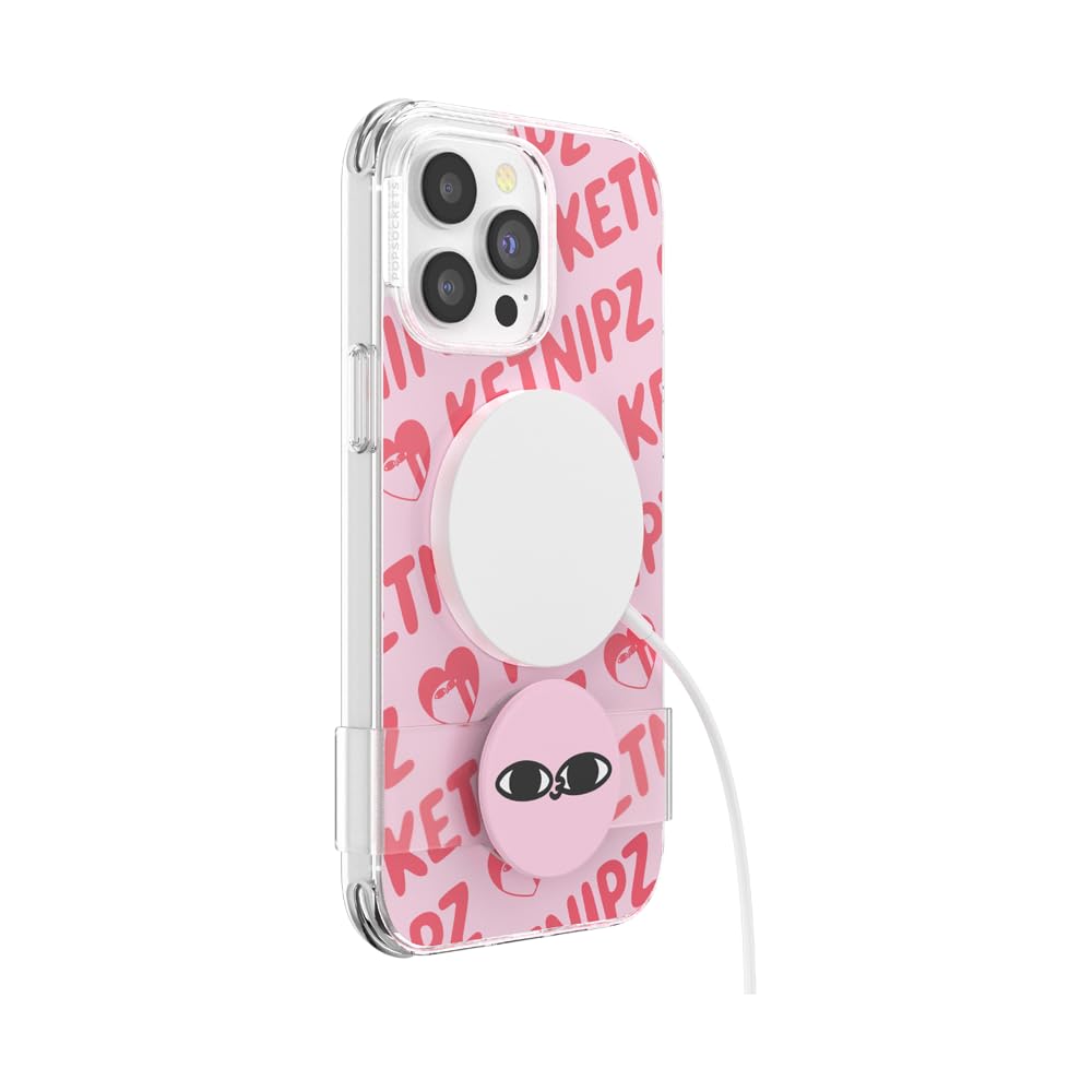 PopSockets iPhone 14 Pro Max Case with Phone Grip and Slide Compatible with MagSafe, Phone Case for iPhone 14 Pro Max Wireless Charging Compatible - Ketnipz