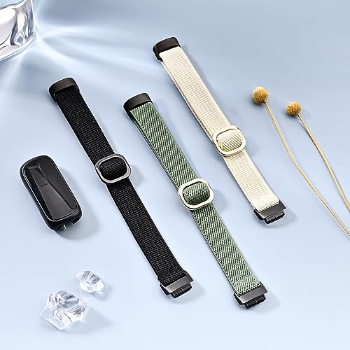 Sunnyson 3 Pack Stretchy Nylon Bands Compatible with Fitbit Inspire 3,Soft Loop Straps Replacement Wristband for Fitbit Inspire 3 Tracker Smart Watch for Women Men