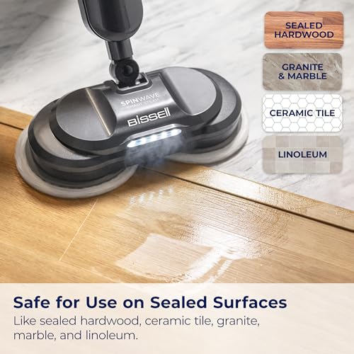 BISSELL SpinWave SmartSteam Scrubbing Steam Mop with Rotating Mop Pads