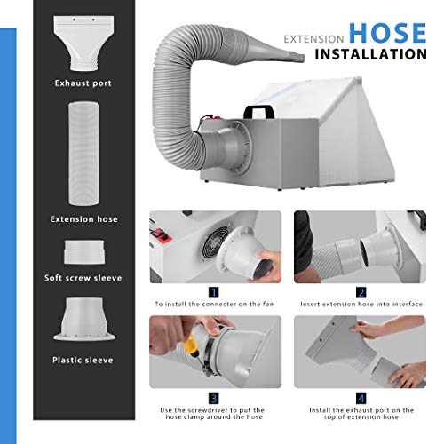 VIVOHOME Portable Airbrush Paint Spray Booth Kit with LED Lights Turn Table and Filter Hose for Model Cake Craft Nail Toy Part