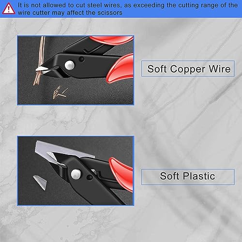 NICE-POWER 5 Inch Wire Cutter, Zip Tie Cutters Micro Flush Cutter Precision Wire Clippers Hobby Snips Small Side Cutting Pliers for cutting small wires, models, jewelry making,Floral Art,3d Print(Red)