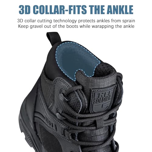 FREE SOLDIER Men's Waterproof Hiking Boots Lightweight Outdoor Mid Trekking Climbing Boots Men(Brown 13)