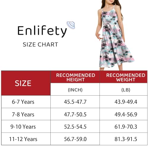 Enlifety Space Dress for Girls Size 11-12T Purple Galaxy Dresses Casual Spaghetti Straps Dress for Birthday Gift