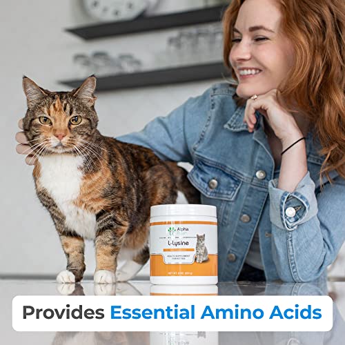 Alpha Paw - Human Grade for Pets - Cat Lysine Supplement - Extra Servings 5-10 Month Supply - Natural Lysine (8 Ounces/227 Grams)