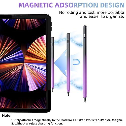 Stylus Pen for iPad, Apple Pencil for iPad 10th 9th Gen, Apple Pen iPad Pencil for iPad Air 5/4/3rd, iPad Pro 11/12.9 Inch, with Palm Rejection & Tilt Sensitivity, Magnetic Stylus iPad Pen, Black