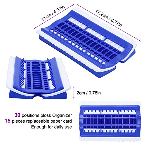 30 Positions Floss Organizer Embroidery Shelf, Luxiv Thread Organizers for Cross Stitch Embroidery Thread Holder with 15 Pcs Replaceable Paper Card Sewing Needle, Embroidery Floss Organizer…