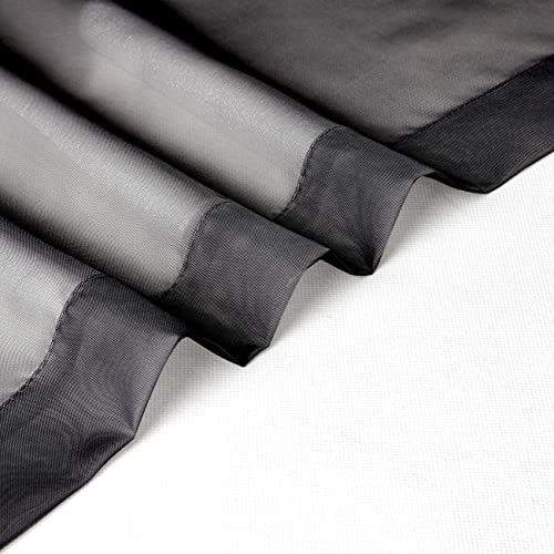 Chyhomenyc Sage Green Sheer Curtains 45 Inch Long 2 Panels, Short Voile Rod Pocket Drapes for Dinning Small Windows Bathroom Living Room Bedroom, 42Wx45L Inches