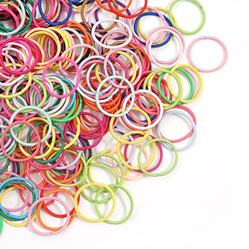 CÉLLOT 300PCS Toddler Hair Ties,2.7cm in Diameter No Crease Thumb Size Rubber Hair Elastics,Small Thin Hair Ponytail Holders Hair Accessories for Baby Girls Kids Children