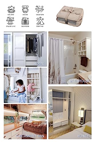 ELEZAY Hanging Packing Cubes Portable Closet 3-Shelf Travel Collapsible Compression Garment Organizer for Carry-on Luggage Suitcase Space Saver Bag X-Large_No Side Pockets, Beige