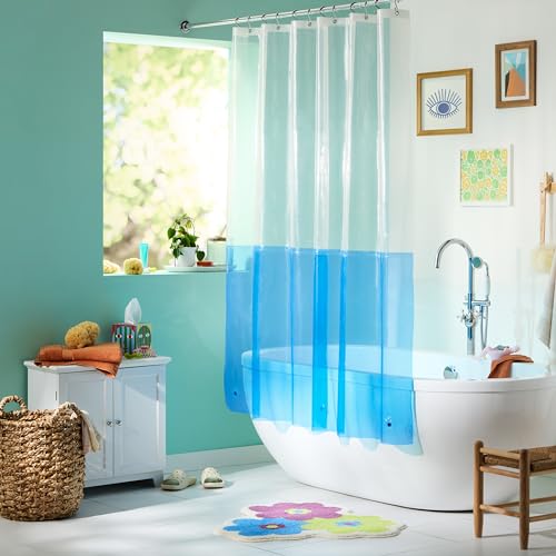 TOWN & COUNTRY PLAY Blossom Retro Daisy Flower Shaped Bath Mat, Absorbent Tufted Floor Mat, Non-Slip Backing, Machine Washable, Blue/Green/Purple, 31.5"x31.5"