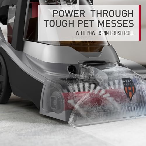 Hoover PowerDash Pet Advanced Compact Carpet Cleaner Machine with Above Floor Cleaning, for Carpet and Upholstery, Carpet Shampooer, Lightweight, Pet Stain and Odor Remover, FH55050PC, Grey