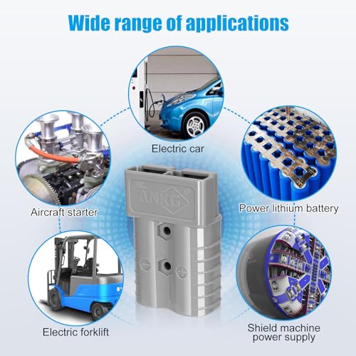 ANKG 350 Amp 600 Volt 2/0 AWG Battery Power Connector (2/0AWG Contact,1Pcs Blue Housing)