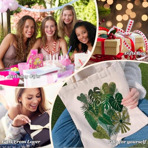 Nioobager Canvas Tote Bag for Women with Inner Pocket, Aesthetic Shoulder Book Bags Gift Totes Shopping Reusable Grocery Bags