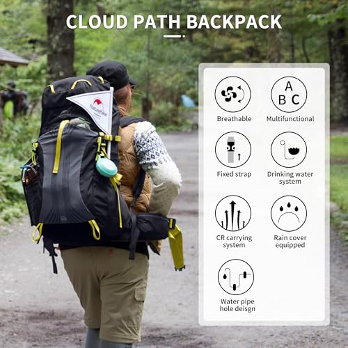 Naturehike 65L Internal Frame Hiking Backpack for Outdoor Camping Travel Backpacking, Ultralight Backpack for Adults (65L, Black)